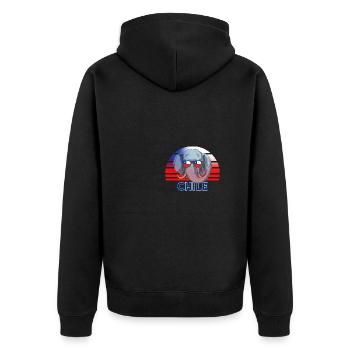 Chile - Unisex Premium Bio Zip Hoodie - Schwarz - Hinten - Nico (187cm)