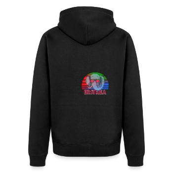 Eritrea - Unisex Premium Bio Zip Hoodie - Schwarz - Hinten - Nico (187cm)