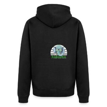 Padanien - Unisex Premium Bio Zip Hoodie - Schwarz - Hinten - Nico (187cm)