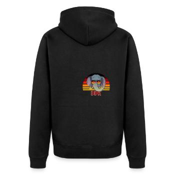DDR - Unisex Premium Bio Zip Hoodie - Schwarz - Hinten - Nico (187cm)