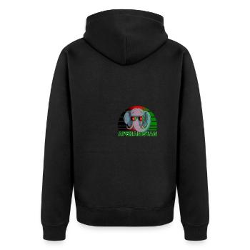 Afghanistan - Unisex Premium Organic Zip Hoodie - black - Back - Nico (187cm)
