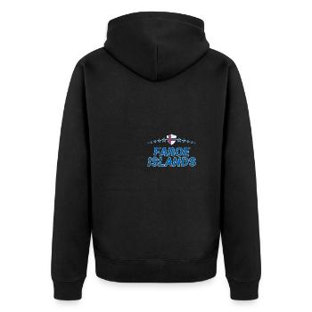 Färöer Inseln - Unisex Premium Bio Zip Hoodie - Schwarz - Hinten - Nico (187cm)