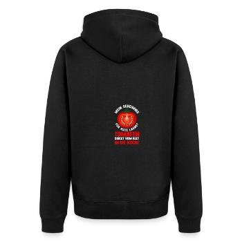 Gärtner Tomate Bauer Garten - Unisex Premium Bio Zip Hoodie - Schwarz - Hinten - Nico (187cm)