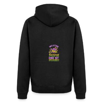 Karnevalskostüm Fasching Karneval - Unisex Premium Bio Zip Hoodie - Schwarz - Hinten - Nico (187cm)