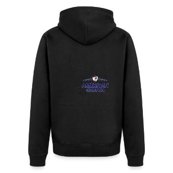 American Samoa - Unisex Premium Organic Zip Hoodie - black - Back - Nico (187cm)