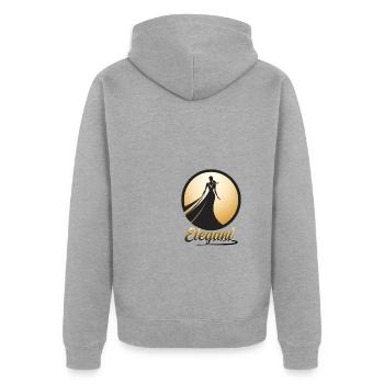 Elegant Design - Unisex Premium Bio Zip Hoodie - Grau meliert - Hinten - Nico (187cm)
