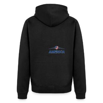 États-Unis - Veste à capuche bio Premium Unisexe - noir - Dos - Nico (187cm)