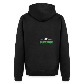 Burundi - Unisex Premium Bio Zip Hoodie - Schwarz - Hinten - Nico (187cm)