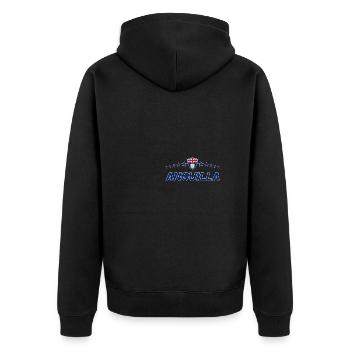 Anguilla - Unisex Premium Bio Zip Hoodie - Schwarz - Hinten - Nico (187cm)