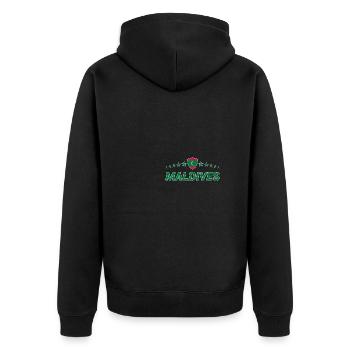Malediven - Unisex Premium Bio Zip Hoodie - Schwarz - Hinten - Nico (187cm)