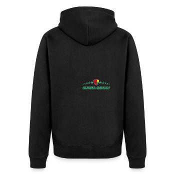 Guinea-Bissau - Unisex Premium Organic Zip Hoodie - black - Back - Nico (187cm)