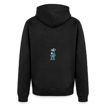 Zebra Winter Comic - Unisex Premium Bio Zip Hoodie - Schwarz - Hinten - Nico (187cm)