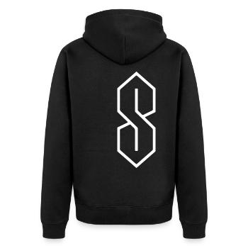 90s 90s Retro Gift - Unisex Premium Organic Zip Hoodie - black - Back - Nico (187cm)
