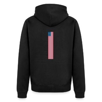 I Love USA, T-Shirt Design Style Élégance - Veste à capuche bio Premium Unisexe - noir - Dos - Nico (187cm)