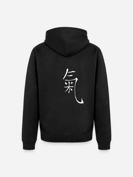 qi life energy - Unisex Premium Organic Zip Hoodie - black