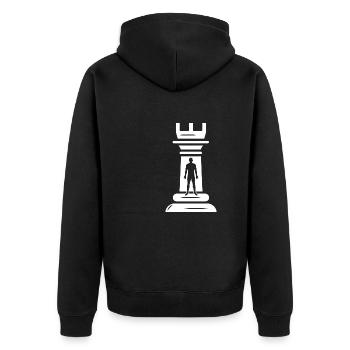 checkmate chessboard chessboard chess piece - Unisex Premium Organic Zip Hoodie - black - Back - Nico (187cm)