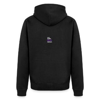 Traubenanbau Weinberg Hobbywinzer Winzer - Unisex Premium Bio Zip Hoodie - Schwarz - Hinten - Nico (187cm)