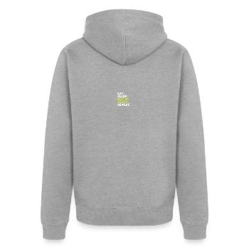Verger de culture de poires domestique - Veste à capuche bio Premium Unisexe - gris chiné - Dos - Nico (187cm)