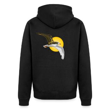 Steampunk Seagull - Unisex Premium Organic Zip Hoodie - black - Back - Nico (187cm)