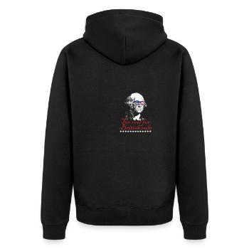 George Washington Too Cool For British Rule 4th - Unisex Premium Bio Zip Hoodie - Schwarz - Hinten - Nico (187cm)