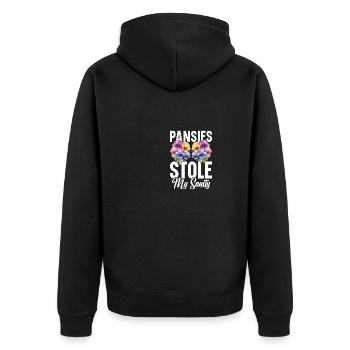 Pensée Fleur Live Gear Pensées Plantes Pensées - Veste à capuche bio Premium Unisexe - noir - Dos - Nico (187cm)