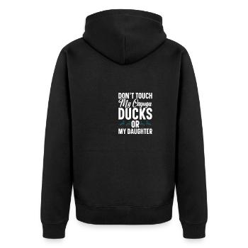 Cayuga canard peluche Animal enclos nourriture Cayuga - Veste à capuche bio Premium Unisexe - noir - Dos - Nico (187cm)