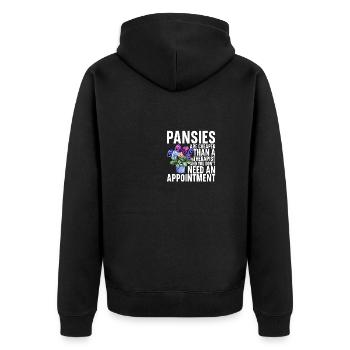 Pansies Plants Gear Pansy Flower Live Pansies - Unisex Premium Bio Zip Hoodie - Schwarz - Hinten - Nico (187cm)