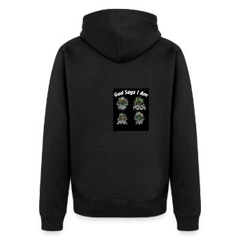 Dieu dit que je suis tracteur camion bambin enfants ferme - Veste à capuche bio Premium Unisexe - noir - Dos - Nico (187cm)