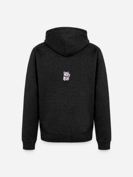 Katze - Unisex Premium Bio Zip Hoodie - Schwarz