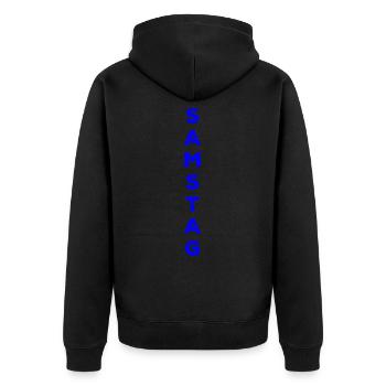Samedi - bleu - Veste à capuche bio Premium Unisexe - noir - Dos - Nico (187cm)
