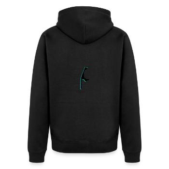 Sylt Silhouette - Unisex Premium Bio Zip Hoodie - Schwarz - Hinten - Nico (187cm)