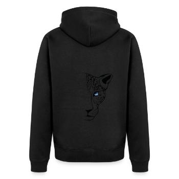 Snow leopard - Unisex Premium Organic Zip Hoodie - black - Back - Nico (187cm)