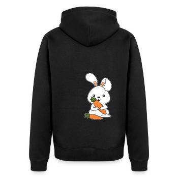 Lapin Légume Carotte Cadeau de lapin de Pâques - Veste à capuche bio Premium Unisexe - noir - Dos - Nico (187cm)