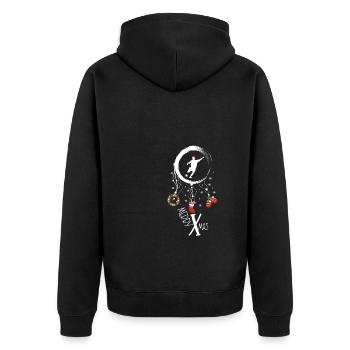 Fussball Weihnachten Weihnachtstraumfänger - Unisex Premium Bio Zip Hoodie - Schwarz - Hinten - Nico (187cm)