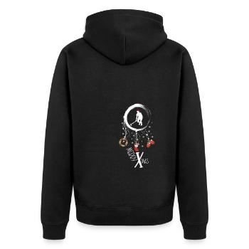 Hockeyspieler Weihnachten Weihnachtstraumfänger - Unisex Premium Bio Zip Hoodie - Schwarz - Hinten - Nico (187cm)