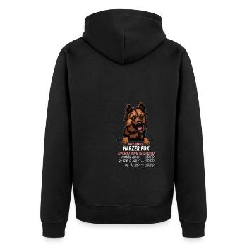Ohne Harz fox ist alles doof - Unisex Premium Bio Zip Hoodie - Schwarz - Hinten - Nico (187cm)