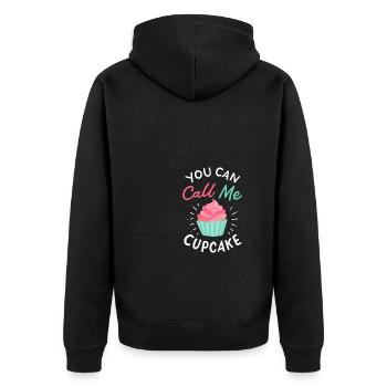 Du kannst mich Cupcake nennen - Unisex Premium Bio Zip Hoodie - Schwarz - Hinten - Nico (187cm)