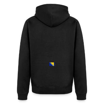 Bosnia and Herzegovina - Unisex Premium Bio Zip Hoodie - Schwarz - Hinten - Nico (187cm)