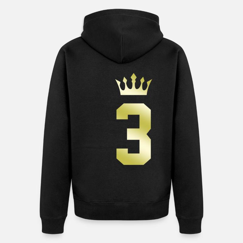 3 Couronne numérique - Veste à capuche bio Premium Unisexe - noir