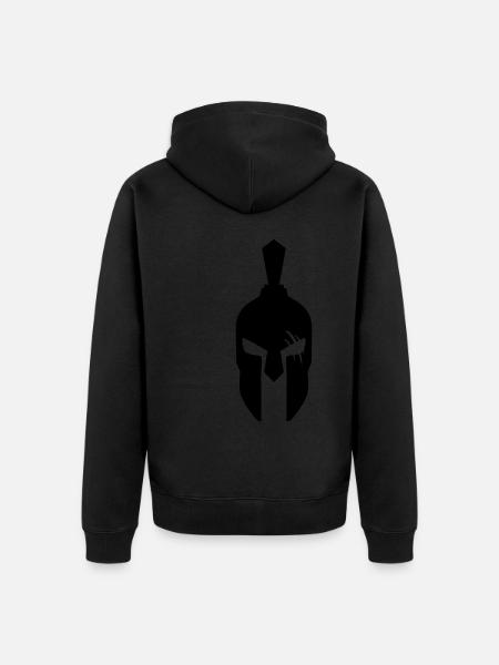 Spartaner Helm - Unisex Premium Bio Zip Hoodie - Schwarz