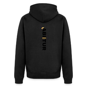 Abitur 2023 Abschluss - Unisex Premium Bio Zip Hoodie - Schwarz - Hinten - Nico (187cm)