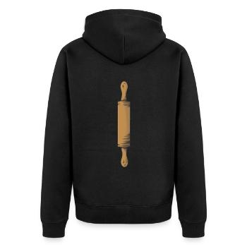 Rouleau à pâtisserie - Veste à capuche bio Premium Unisexe - noir - Dos - Nico (187cm)