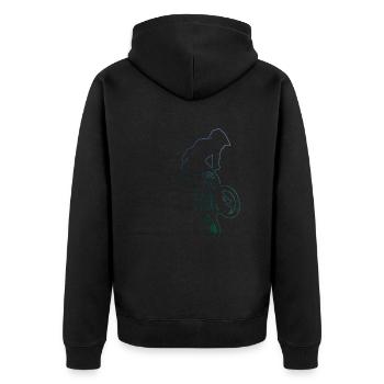 ladies cycling bmx young bike bmx bicycle - Unisex Premium Organic Zip Hoodie - black - Back - Nico (187cm)