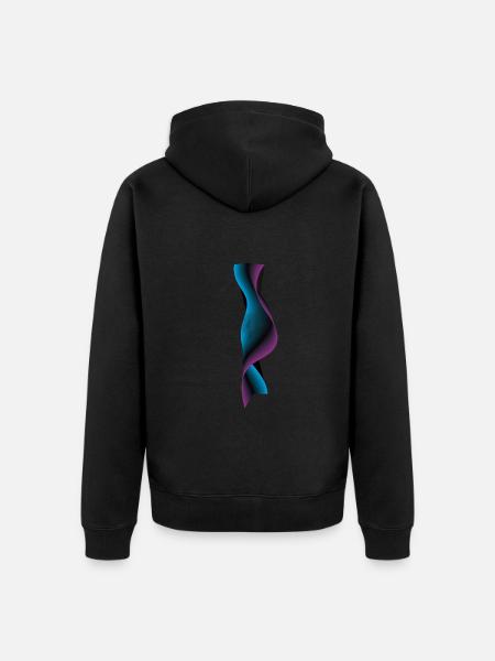 Neon Wave Pattern - Unisex Premium Organic Zip Hoodie - black