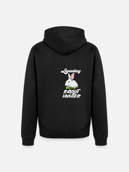 Legendary Rabbit Hunter - Unisex Premium Bio Zip Hoodie - Schwarz