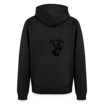 Hail Mary Football - Unisex Premium Organic Zip Hoodie - black - Back - Nico (187cm)