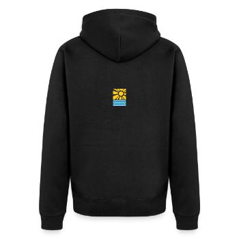 Sommer - Unisex Premium Bio Zip Hoodie - Schwarz - Hinten - Nico (187cm)