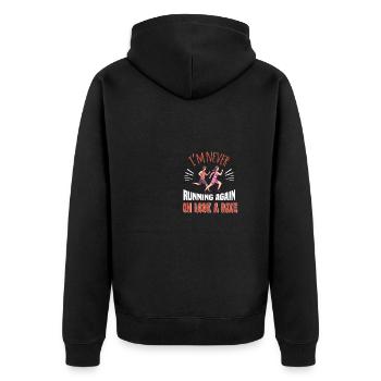 Motif marathon pour coureurs et joggeurs - Veste à capuche bio Premium Unisexe - noir - Dos - Nico (187cm)
