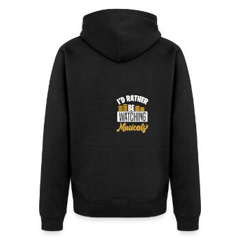 Theater Motiv für Theaterschauspieler - Unisex Premium Bio Zip Hoodie - Schwarz - Hinten - Nico (187cm)