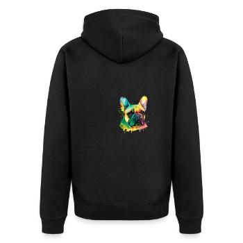 Français Bulldog pour les amoureux des chiens - Veste à capuche bio Premium Unisexe - noir - Dos - Nico (187cm)